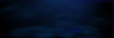 Tatil ve düğün kartları için soyut koyu çerçeve. Altın gökyüzü tozlu vektör pankart tasarımı. Lüks lacivert gece gökyüzü arka planında altın yıldızlar, sihirli parıltı ve bokeh ışıltısı..