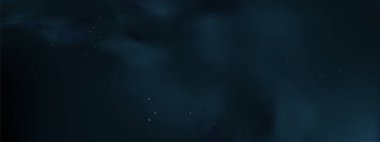 Tatil ve düğün kartları için soyut koyu çerçeve. Altın gökyüzü tozlu vektör pankart tasarımı. Lüks lacivert gece gökyüzü arka planında altın yıldızlar, sihirli parıltı ve bokeh ışıltısı..