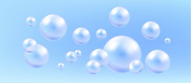 Balonlu sakız ve kolajen baloncuklarının vektör dokusu rüya gibi tasarım için. Arka plan. Beyaz zemin üzerinde köpüklü köpüklü hava ve su pembe kabarcıkları..