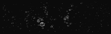 Şeffaf damlalar ve sabun köpükleri deniz, akvaryum ya da taze tasarım kavramları için bir vektör dokusu oluşturur. Siyah bir zemin üzerinde köpüklü ve coşkulu bir tarzla suda gerçekçi oksijen kabarcıkları oluşturur..