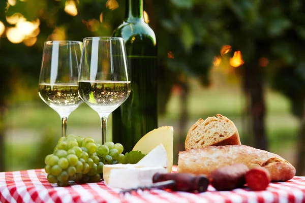 Two glasses of white wine — Stock Photo, Image