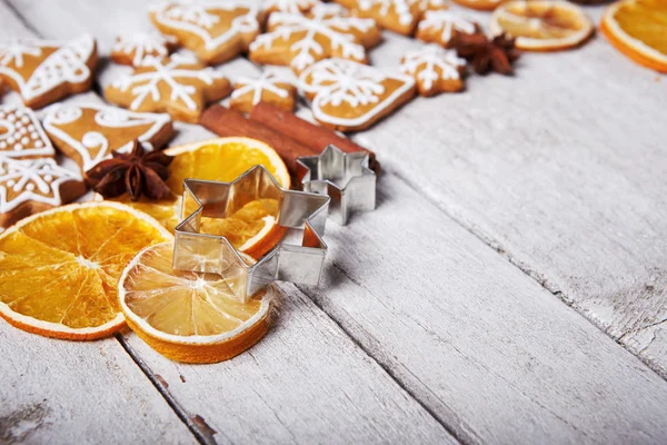 Galletas de jengibre secas de naranja y Navidad — Foto de Stock