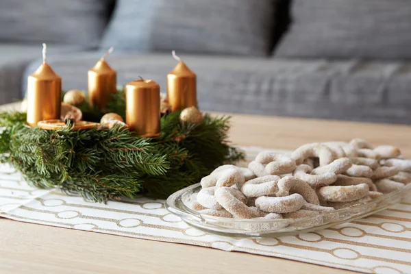 Christmas vanilla rolls with sugar — Stock Photo, Image
