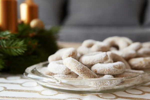 Christmas vanilla rolls with sugar — Stock Photo, Image