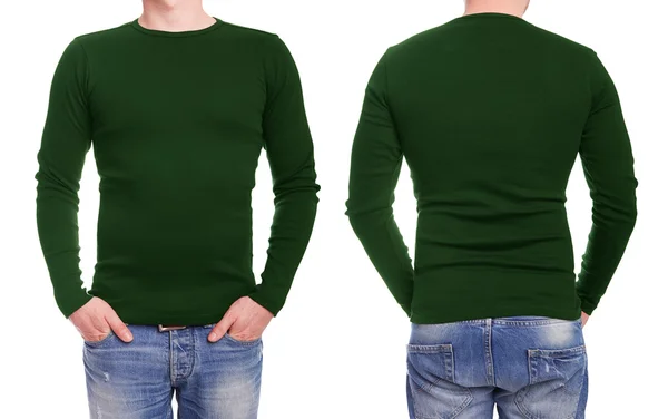 Giovane con t-shirt verde — Foto Stock