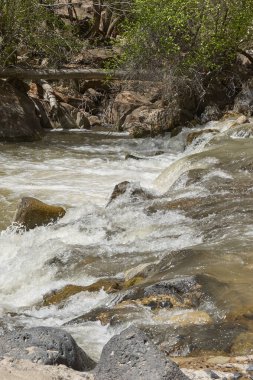 kayaların üzerinden akan dere