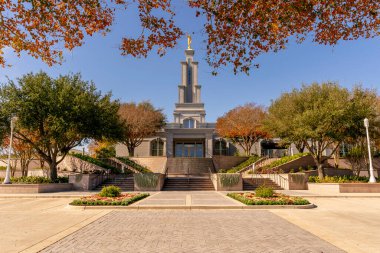 12 Aralık 2020 - San Antonio, Teksas, ABD: San Antonio Teksas Tapınağı, İsa 'nın Son Gün Azizleri Kilisesi' nin (LDS Kilisesi) 120. çalışma tapınağıdır.).