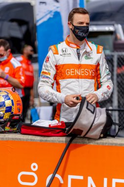 Toronto, Kanada 'dan JAMES HINCHCLIFFE (29), Birmingham, Alabama' daki Berber Motorsporları Parkı 'nda Alabama' daki Honda Indy Grand Prix için antrenman yapıyor..