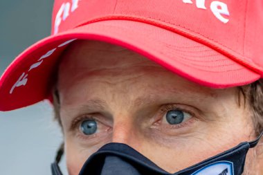 Hollanda 'nın Hoofddorp kentinden RINUS VEEthe (R) (21) Indianapolis, Indiana' daki Indianapolis Motor Yarış Pisti 'nde GMR Grand Prix' i kazandı..