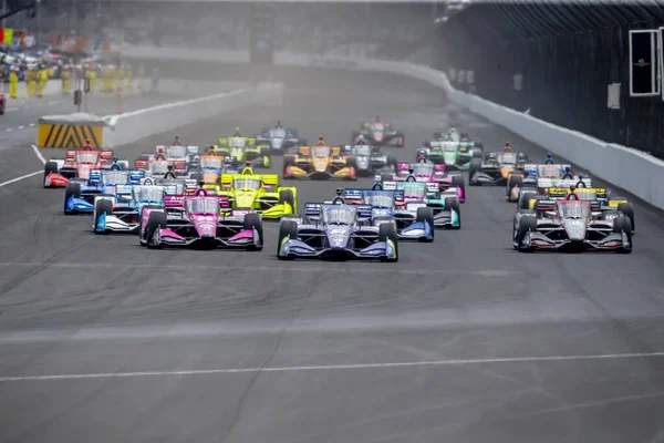 Equipes Ntt Indycar Series Disputam Grande Prêmio Gmr Indianapolis Motor — Fotografia de Stock