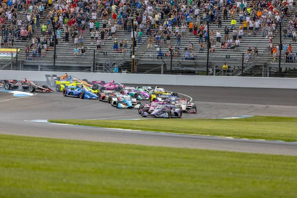 Ntt Indycar Series Csapatai Versenyeznek Gmr Nagydíjért Indianapolis Motor Speedway — Stock Fotó