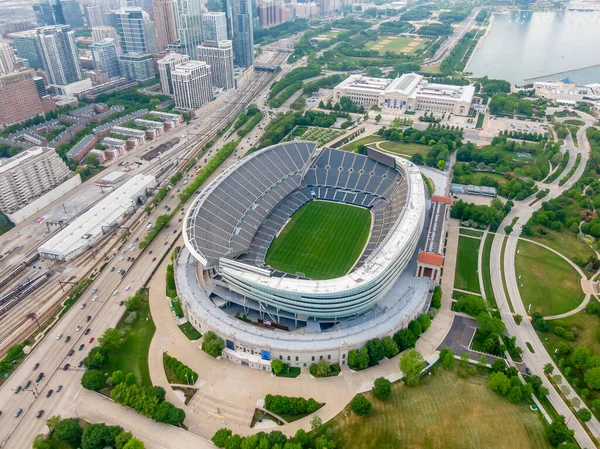 Vista Aérea Soldier Field Casa Dos Chicago Bears Nfl — Fotografia de Stock