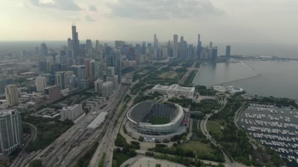 Letecký Pohled Soldier Field Domov Medvědů Chicaga — Stock video