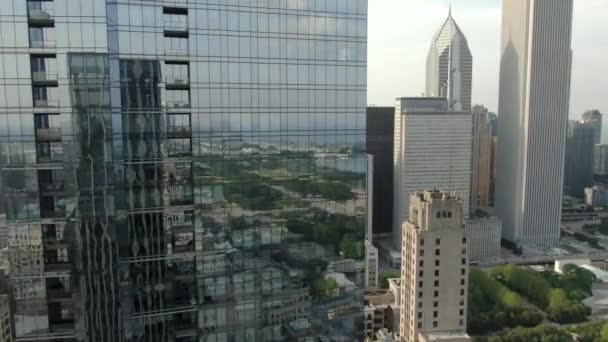 Вид Воздуха Город Ветров Чикаго Иллинойс — стоковое видео