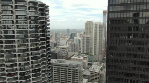 シカゴ イリノイ州風の街の空中風景 — ストック動画