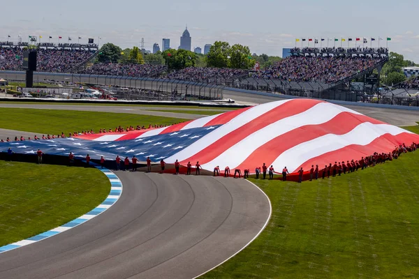 Indianapolis Motor Speedway Господарем 105 Running Indianapolis 500 Індіанаполісі Штат — стокове фото