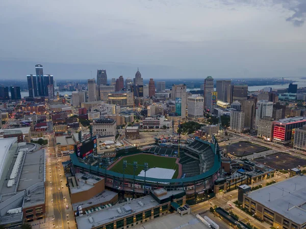 2020年9月7日 美国密歇根州底特律 科梅利卡公园 Comerica Park 是位于底特律市中心的一个露天棒球场 它是底特律大联盟棒球老虎队的主场 2000年取代了老虎球场 — 图库照片