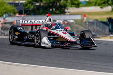 JOSEF NEWGARDEN (2) of the United States practices for the REV Group Grand Prix at the Road America in Elkhart Lake, Wisconsin. clipart