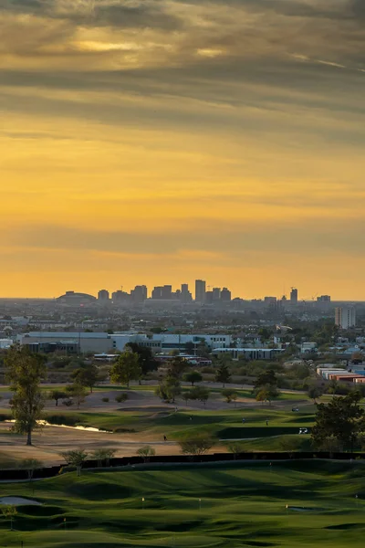 Skyline Phoenix Arizona Tramonto Vicino Papago Park — Foto Stock