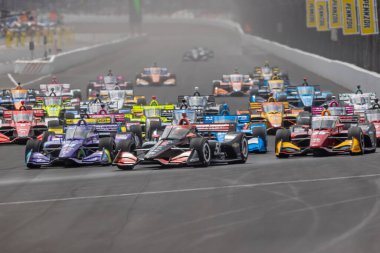 Cenevre, İsviçre 'den ROMAIN GROSJEAN (R) (51) Indianapolis, Indiana' daki Indianapolis Motor Yarış Pisti 'nde düzenlenen Big Machine Coolers Grand Prix' inde yarışa katılıyor..