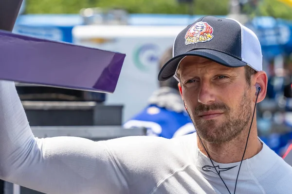 Cenevre 'den ROMAIN GROSJEAN (R) (51), İsviçre' nin Nashville, Tennessee 'deki Sokaklar' da düzenlenen Big Machine Music City Grand Prix uygulaması.