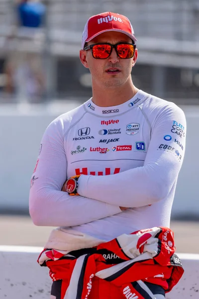 美国的Graham Rahal 15岁 准备在伊利诺伊州麦迪逊市的世界技术大道 World Wide Technology Raceway 获得Bommarito Automotive — 图库照片