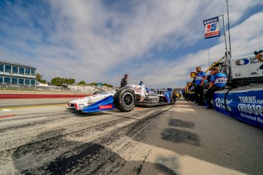 GRAHAM RAHAL (15) Monterey 'in Firestone Grand Prix' si için Monterey, Kaliforniya 'daki WeatherTech Raceway Laguna Seca pistinde pratik yapmaktadır..