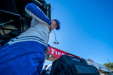 Barcelona, İspanya 'dan ALEX PALOU (10), Monterey' deki WeatherTech Raceway Laguna Seca 'daki Firestone Grand Prix' ine katılmaya hazırlanıyor..