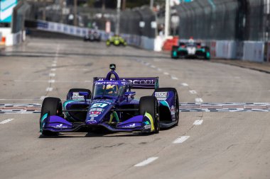 Cenevre, İsviçre 'den ROMAIN GROSJEAN (R) (51), Long Beach, Kaliforniya' daki Long Beach Sokakları 'ndaki Acura Grand Prix için pratik yapıyor..