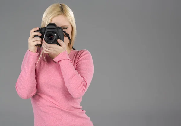 Model With Modern Camera — Stock Photo, Image