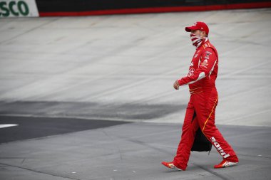 Bristol, Tennessee USA - 18 Eylül 2020: Michael Annett (1) Bristol, Tennessee 'deki Food City 300 için yarışmaya hazırlanıyor..