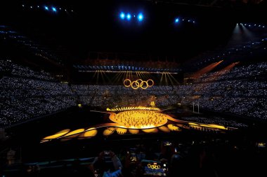 San Siro Olimpiyat Stadyumu Milano Cortina 2026 Olimpiyat Kış Oyunları için İtalya 'nın Milano kentinde düzenlenen açılış törenine ev sahipliği yapıyor..