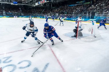 Finlandiya takımının 9 numaralı savunucusu Nelli Laitinen 2026 Milano Cortina Kış Olimpiyatları 'nda Milano Ice Park In Rho' daki B ön eleme grubunda ABD takımıyla oynuyor..