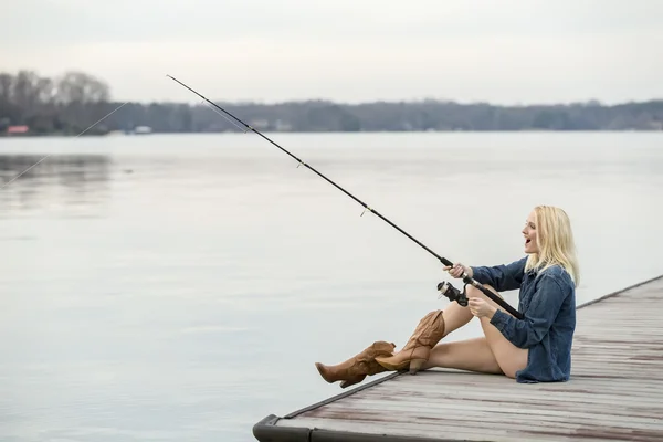 Young Female Angler — Stock Photo, Image