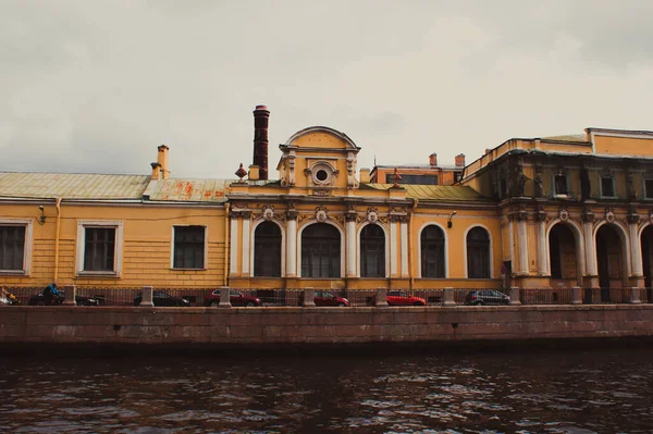 Saint Petersburg, Russia, September, 5, 2020, excursion by boat on the Neva river in Saint Petersburg. Types and sights of St. Petersburg.