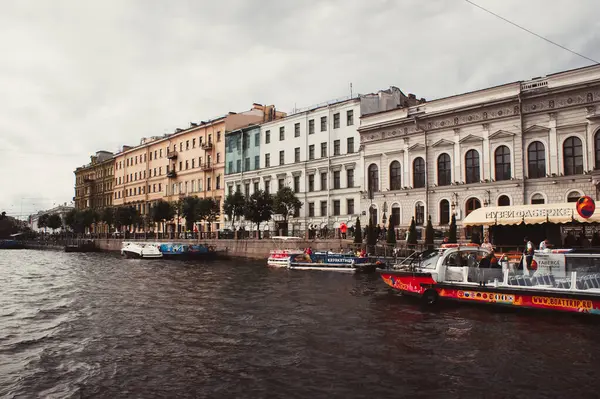 Petersburg Rosja Września 2020 Wycieczka Łodzią Rzece Newie Sankt Petersburgu — Zdjęcie stockowe