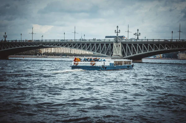 São Petersburgo Rússia Setembro 2020 Excursão Barco Rio Neva São — Fotografia de Stock