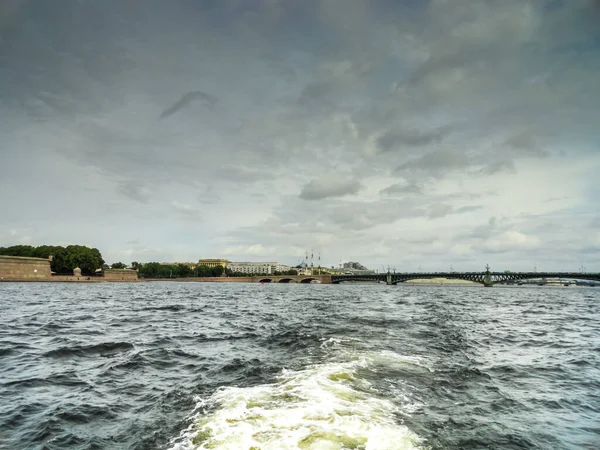 Saint Petersburg Russia September 2020 Excursion Boat Neva River Saint — Stock Photo, Image