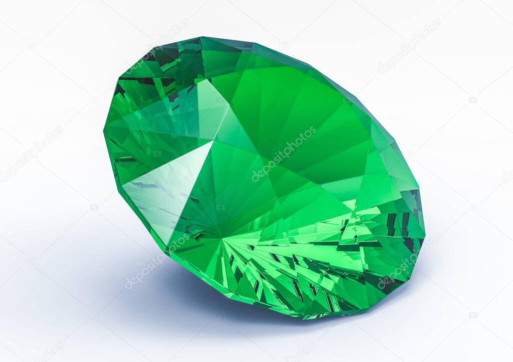A dazzling diamond on a white background, 3d rendering illustration.