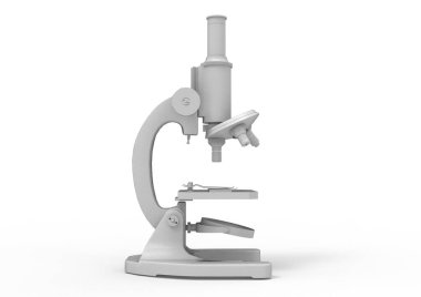 Arka planda tıbbi mikroskop var. 3d resimleme.