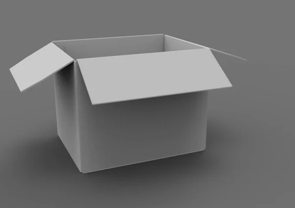 在轻背景上的盒子 3D渲染说明 — 图库照片