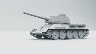 Hafif arka planda gri bir tank. 3d resimleme.