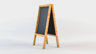 Tahta tabela beyaz arka planda izole edilmiş. 3d resimleme.