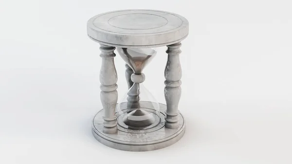 Marble Hourglass Isolated White Background Rendering Illustration — Stock Photo, Image