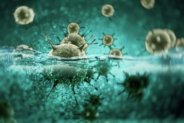 Digital illustration Viruses in water clipart
