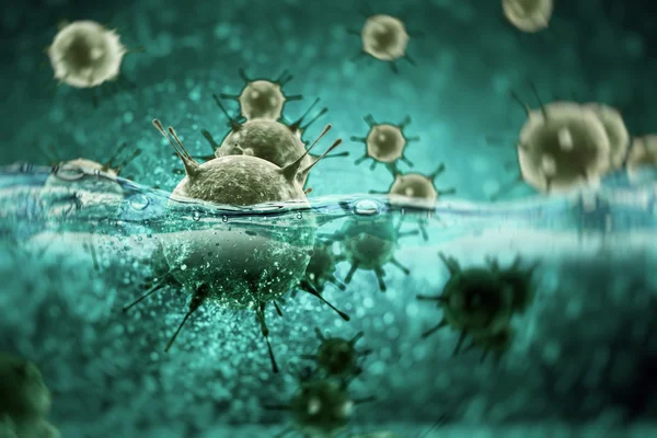 Illustrazione digitale Virus nell'acqua — Foto Stock