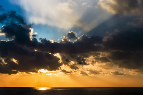 Ship, sea, sunset. — Stock Photo, Image