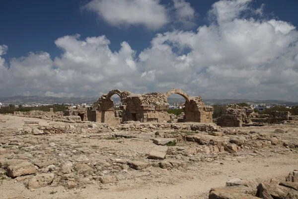 Ruiny twierdzy bizantyjskiej Saranta Kolones w Pafos. CYP — Zdjęcie stockowe