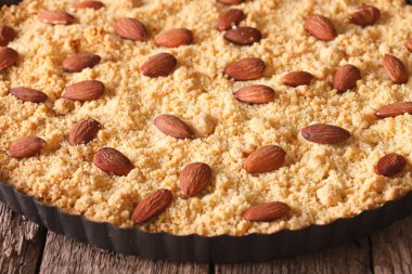 İtalyan pasta Sbrisolona makro pişirme çanağı içinde. Yatay