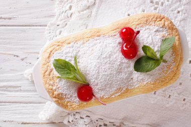 Avusturyalı tatlı sufle Salzburger Nockerln yatay Üstten Görünüm
